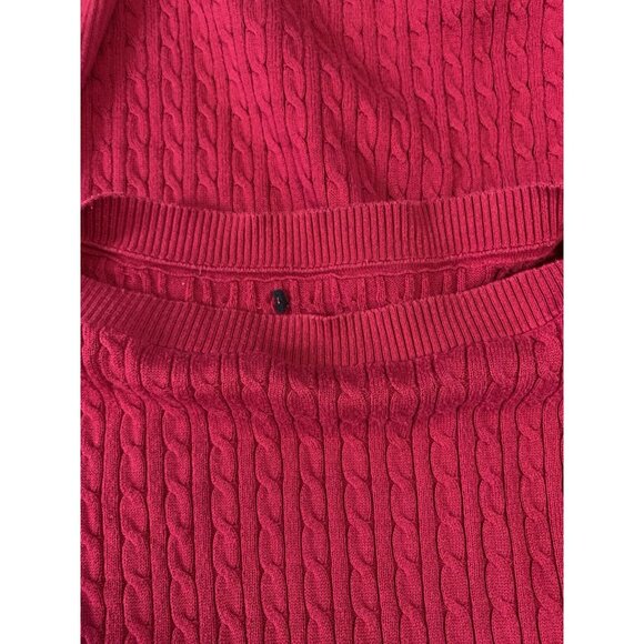 Tommy Hilfiger Cable Knit Sweater Women’s Medium Pink Preppy Light Sweater - Picture 7 of 8